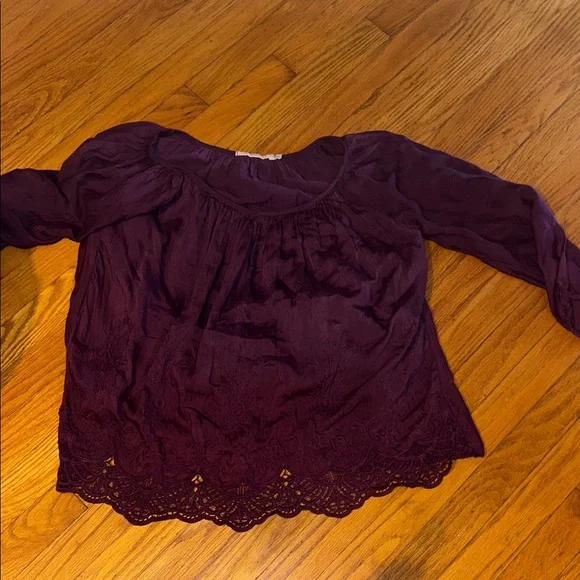 Women's Maroon Gypsy Flowy Blouse XS - Picture 1 of 4